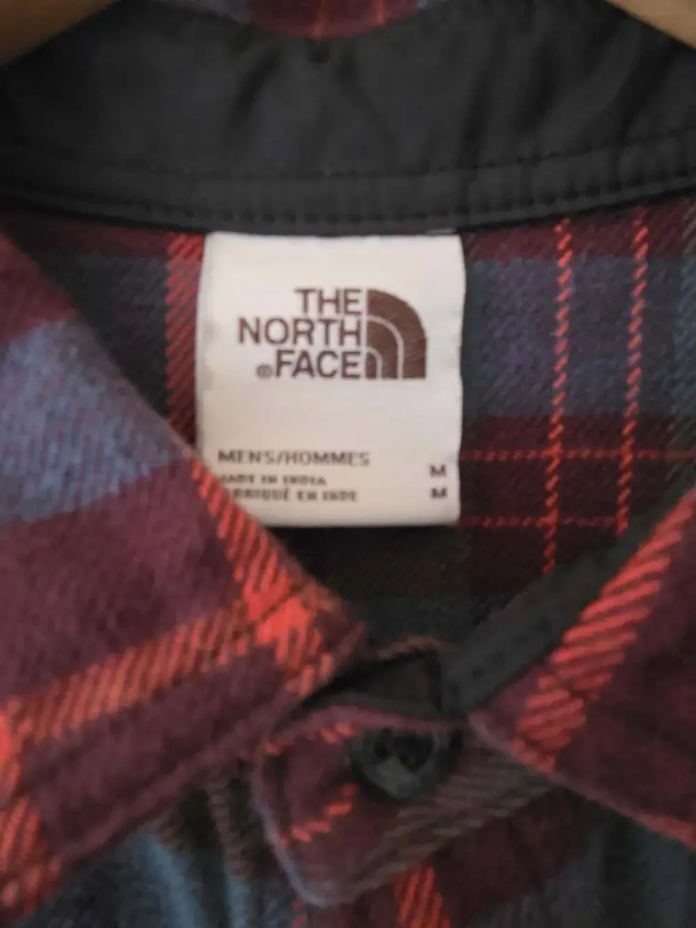 The North Face Arroyo Flannel Shirt Size M Burgundy Blue Plaid Long Sleeve